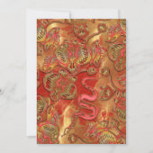 赤と金ゴールドのオーキ中国のッド新年 シーズンカード (正面)