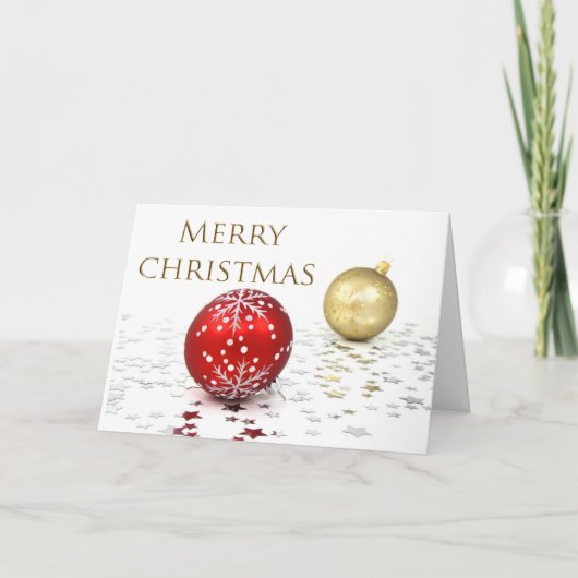 赤と金ゴールドのオーナメント カード (正面)