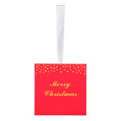 赤と金ゴールドのクリスマスかわいい小妖精や小人 キューブオーナメント (右)