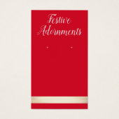 赤と金ゴールドのクリスマスイヤリング表示カード (正面)