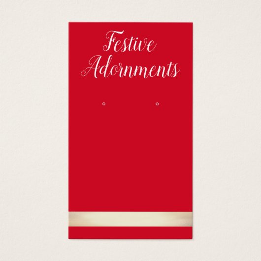 赤と金ゴールドのクリスマスイヤリング表示カード (正面)