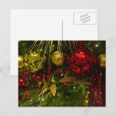赤と金ゴールドのクリスマスオーナメントクリスマスツリーPCard シーズンポストカード (正面/裏面)