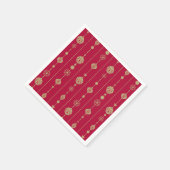 赤と金ゴールドのクリスマスオーナメント スタンダードカクテルナプキン (角)