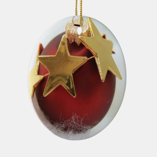 赤と金ゴールドのクリスマスオーナメント セラミックオーナメント (右)