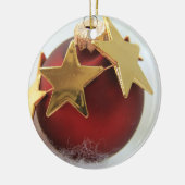 赤と金ゴールドのクリスマスオーナメント セラミックオーナメント (左)