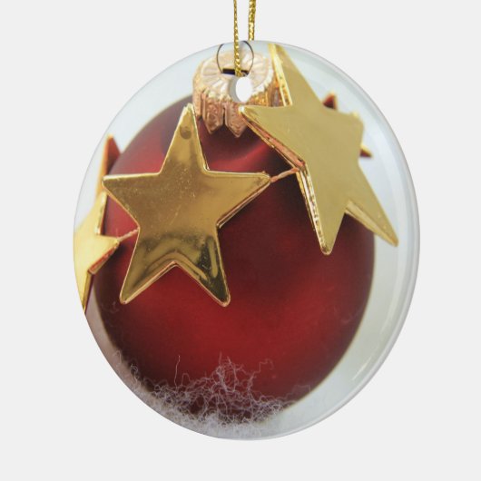 赤と金ゴールドのクリスマスオーナメント セラミックオーナメント (左)