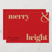 赤と金ゴールドのクリスマスカード シーズンカード (正面/裏面)