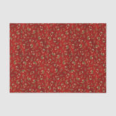 赤と金ゴールドのクリスマスノートパターン 薄葉紙 (正面)