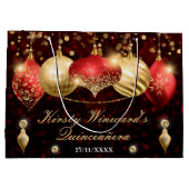 赤と金ゴールドのクリスマスバウズキンセアニラ ラージペーパーバッグ (裏面)