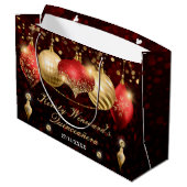 赤と金ゴールドのクリスマスバウズキンセアニラ ラージペーパーバッグ (裏面アングル)