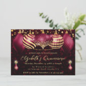 赤と金ゴールドのクリスマスバウブルキンセアニェラ 招待状 (スタンド正面)