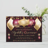 赤と金ゴールドのクリスマスバウブルキンセアニェラ 招待状 (スタンド正面)