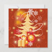 赤と金ゴールドのクリスマスパーティー 招待状 (裏面)