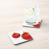 赤と金ゴールドのクリスマスブラブセットのコルクコースター コースター (右側)