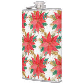 赤と金ゴールドのクリスマスポインセチア模様 フラスク (左)
