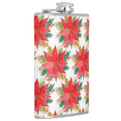 赤と金ゴールドのクリスマスポインセチア模様 フラスク (右)