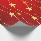 赤と金ゴールドのクリスマス ラッピングペーパー (角)