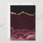 赤と金ゴールドのグリッター大理石瑪瑙の日付を保存 セーブザデート (裏面)