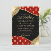 赤と金ゴールドのジンジャーブレッドマン21日 招待状 (スタンド正面)