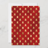 赤と金ゴールドのジンジャーブレッドマン21日 招待状 (裏面)