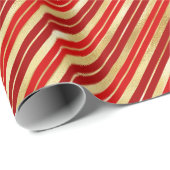 赤と金ゴールドのストライプクリスマス ラッピングペーパー (ロールコーナー)