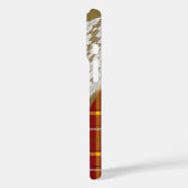 赤と金ゴールドのタータンチェックの格子縞とレース Case-Mate iPhoneケース (裏面 / 左)