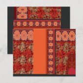 赤と金ゴールドのデザイン ポストカード (正面/裏面)