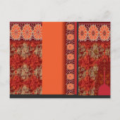 赤と金ゴールドのデザイン ポストカード (正面)