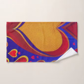 赤と金ゴールドのハートハンドタオル ハンドタオル (ハンドタオル)