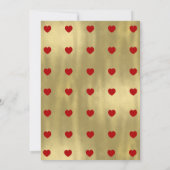 赤と金ゴールドのハートバースデーパーティ招待状 招待状 (裏面)