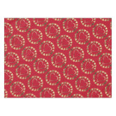 赤と金ゴールドのハートロマンチフェイクックバレンタイン テーブルクロス (正面(横))