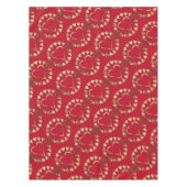 赤と金ゴールドのハートロマンチフェイクックバレンタイン テーブルクロス (正面)