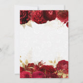 赤と金ゴールドのバラフローラSweet sixteenの入力 招待状 (裏面)