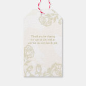 赤と金ゴールドのバラ結婚ズサンキューギフトラベル ギフトタグ (裏面)