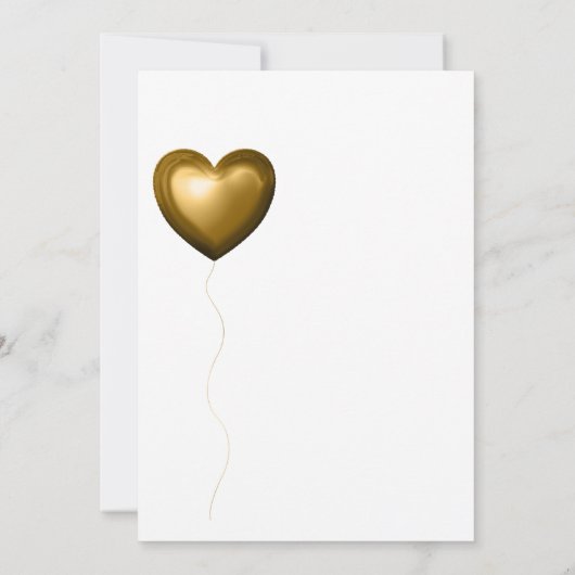 赤と金ゴールドのバルーンベビーまたはブライダルシャワー(郵便) 招待状 (裏面)