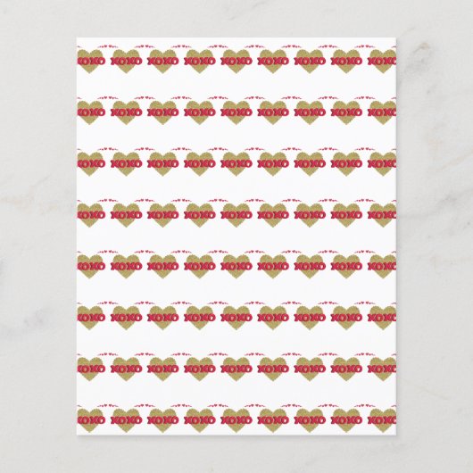 赤と金ゴールドのバレンタインデスクーブック紙 (正面)