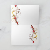 赤と金ゴールドのバレンタインバラ シーズンカード (内部)