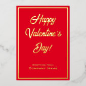 赤と金ゴールドのビジネスのバレンタインデフォイル 箔招待状 (正面)