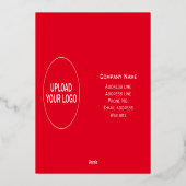 赤と金ゴールドのビジネスのバレンタインデフォイル 箔招待状 (裏面)