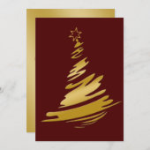 赤と金ゴールドのビジネスホリディグリーティング シーズンカード (正面/裏面)