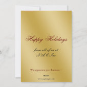 赤と金ゴールドのビジネスホリディグリーティング シーズンカード (裏面)