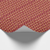 赤と金ゴールドのフルーアデリス模様 ラッピングペーパー (角)