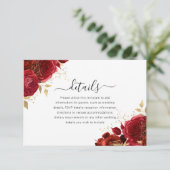 赤と金ゴールドのフローラキンセアニェラま結婚たは詳細 エンクロージャーカード (スタンド正面)