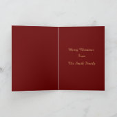 赤と金ゴールドのフローラクリスマスカード サンキューカード (内部)