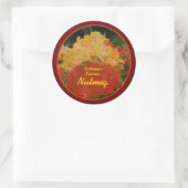 赤と金ゴールドのフローラスパイスのjarラベル ラウンドシール (バッグ)