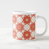 赤と金ゴールドのフローラレースパターン ジャンボコーヒーマグカップ (右)
