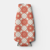 赤と金ゴールドのフローラレースパターン ボトルクーラー (正面)