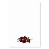 赤と金ゴールドのフローラ白結婚のエンクロージャカード テーブルナンバー (裏面)