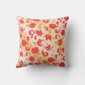 赤と金ゴールドのフローラ装飾用クッション クッション (裏面)