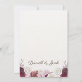 赤と金ゴールドのフローラ間引き 招待状 (裏面)